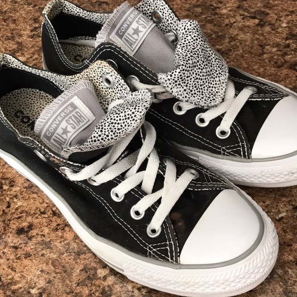 CONVERSE CTAS Women Black double tongue Grey Low Top Canvas | 9 - Picture 7 of 12